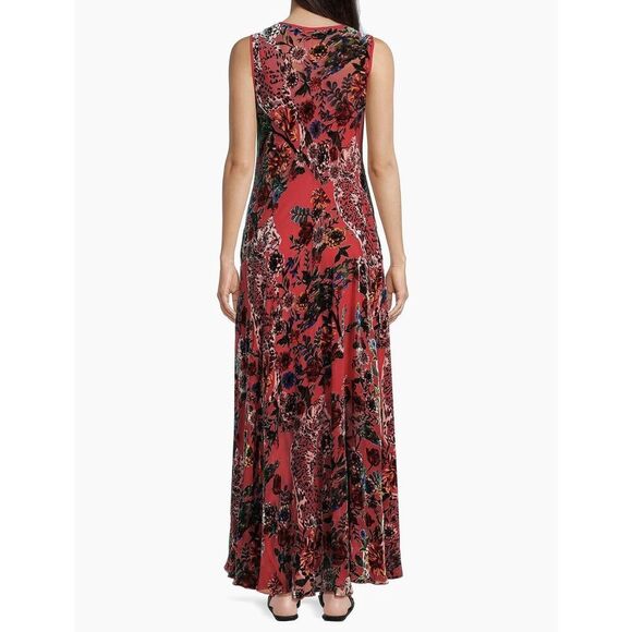 Johnny Was Bias Dress Bobcat Forest Silk Blend Red Floral Maxi XXL  $575 NWT - Picture 4 of 8